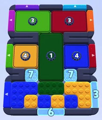Color Block Jam level 1602 / 1603 / 1661 / 2593: screenshot of the board