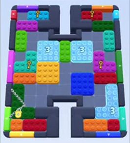 Color Block Jam level 48: screenshot of the board