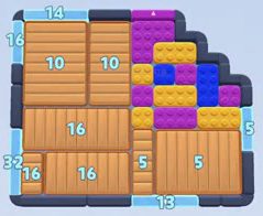 Color Block Jam level 204: screenshot of the board