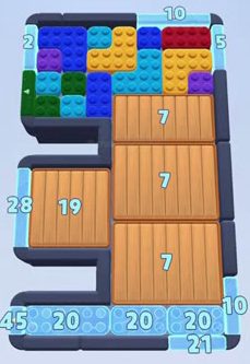 Color Block Jam level 142: screenshot of the board