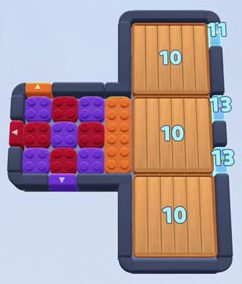 Color Block Jam level 26: screenshot of the board