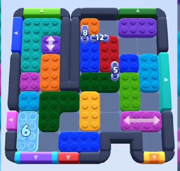 Color Block Jam level 733 / 718: screenshot of the board
