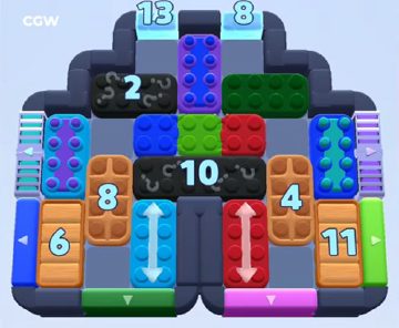 Color Block Jam level 1065 / 1967: screenshot of the board
