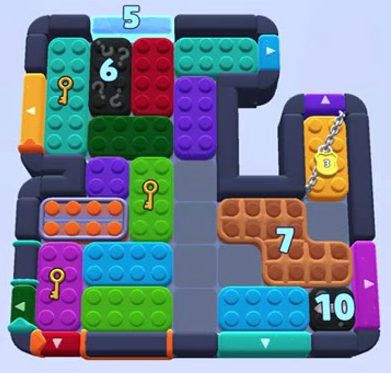 Color Block Jam level: screenshot of the board