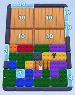 Color Block Jam level 165: screenshot of the board