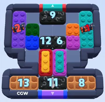 Color Block Jam level 914 / 913 / 1812: screenshot of the board