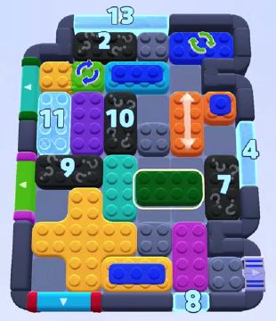 Color Block Jam level 1253: screenshot of the board
