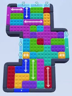 Color Block Jam level 228: screenshot of the board