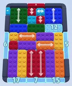 Color Block Jam level: screenshot of the board