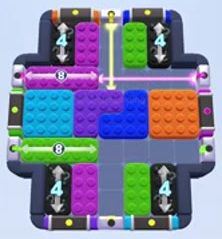 Color Block Jam level 1650 / 1659 / 2649: screenshot of the board