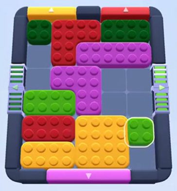 Color Block Jam level: screenshot of the board