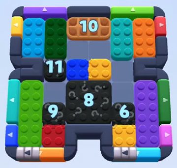 Color Block Jam level 1133: screenshot of the board