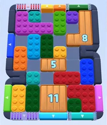 Color Block Jam level 311 / 469 / 699 / 1149: screenshot of the board