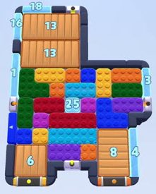 Color Block Jam level 1668 / 1690 / 2658: screenshot of the board