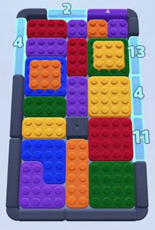 Color Block Jam level 45: screenshot of the board