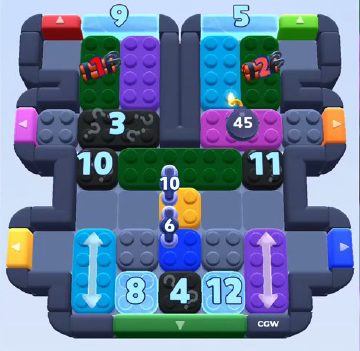 Color Block Jam level 899: screenshot of the board