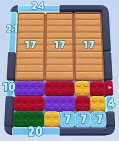 Color Block Jam level 36: screenshot of the board