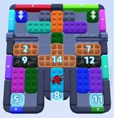 Color Block Jam level 1341 / 1347 / 2254: screenshot of the board