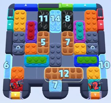 Color Block Jam level 1183 / 1195 / 2087: screenshot of the board
