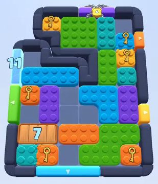 Color Block Jam level 508 / 909 / 1402: screenshot of the board