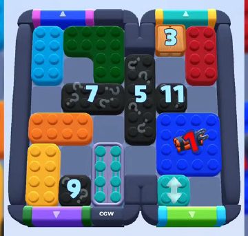 Color Block Jam level 894 / 893 / 1796: screenshot of the board