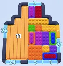 Color Block Jam level 1727 / 1875 / 2734: screenshot of the board