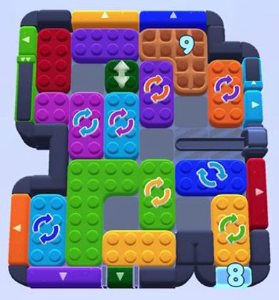 Color Block Jam level 1305 / 1298 / 1301: screenshot of the board