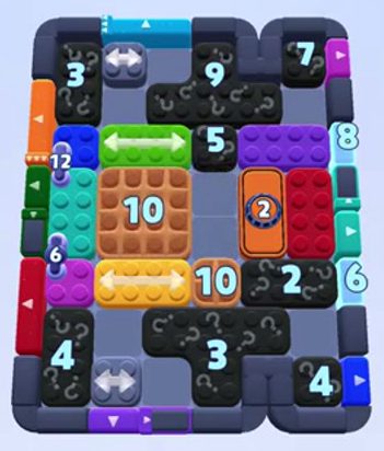 Color Block Jam level 1401 / 1421 / 2330: screenshot of the board