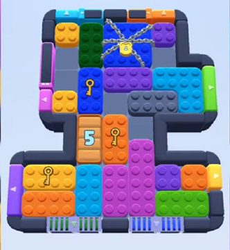 Color Block Jam level 614: screenshot of the board