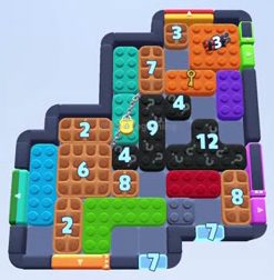 Color Block Jam level 2343 / 1434 / 1442: screenshot of the board