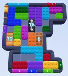 Color Block Jam level 1594 / 1595 / 1599: screenshot of the board