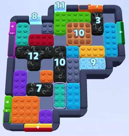 Color Block Jam level 1221 / 1219 / 2126: screenshot of the board