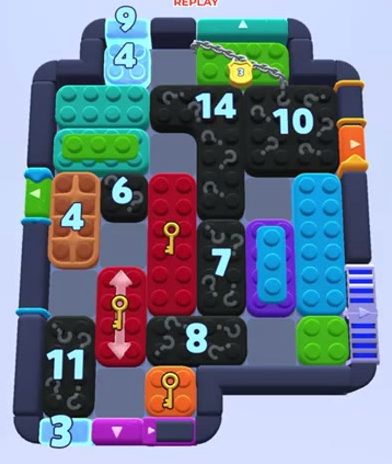 Color Block Jam level 1173 / 1175: screenshot of the board