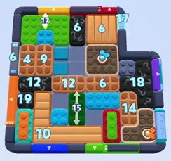 Color Block Jam level 1608 / 2519: screenshot of the board
