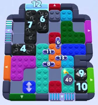 Color Block Jam level 1268 / 1230 / 1233 / 2195: screenshot of the board