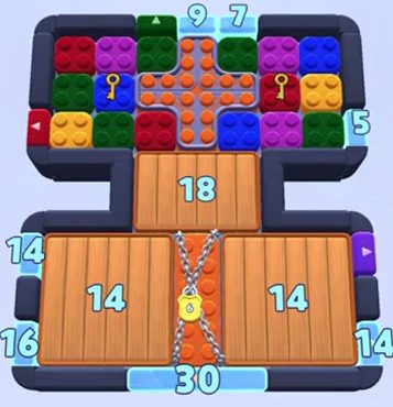 Color Block Jam level 1618 / 1622 / 1677 / 2609: screenshot of the board