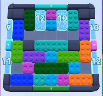 Color Block Jam level 389 / 783 / 1283: screenshot of the board