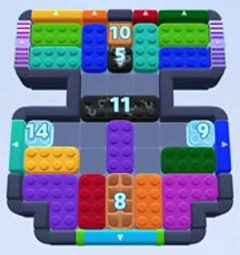 Color Block Jam level 1352 / 1355 / 1366: screenshot of the board
