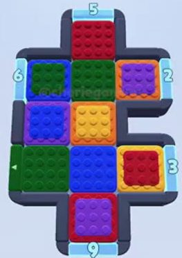 Color Block Jam level 15: screenshot of the board