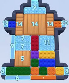 Color Block Jam level 51: screenshot of the board