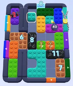 Color Block Jam level 1296 / 1252 / 2198: screenshot of the board