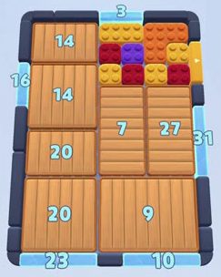 Color Block Jam level 199: screenshot of the board