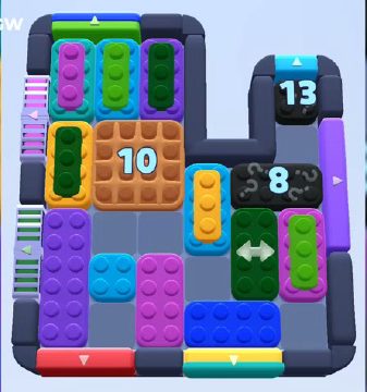 Color Block Jam level 1010 / 1011 / 1918: screenshot of the board
