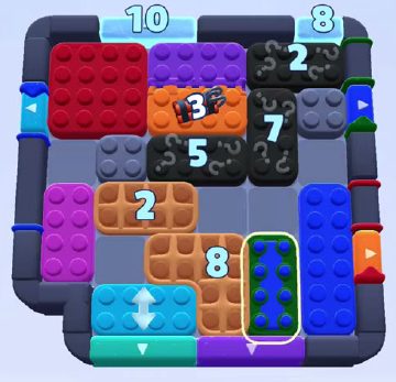 Color Block Jam level 1228: screenshot of the board