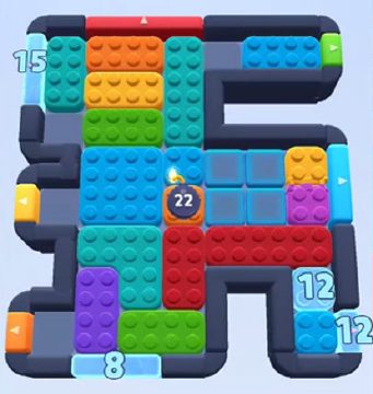 Color Block Jam level 554 / 1231 / 1448: screenshot of the board