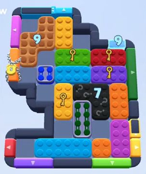 Color Block Jam level 1064: screenshot of the board