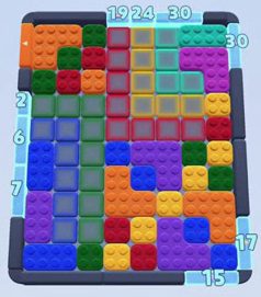 Color Block Jam level 230: screenshot of the board