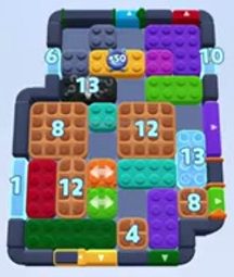 Color Block Jam level 1291: screenshot of the board