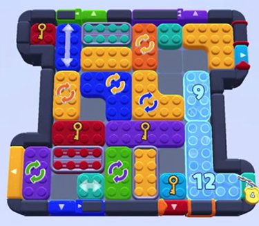 Color Block Jam level 1528 / 1529 / 1537: screenshot of the board