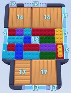 Color Block Jam level 152: screenshot of the board